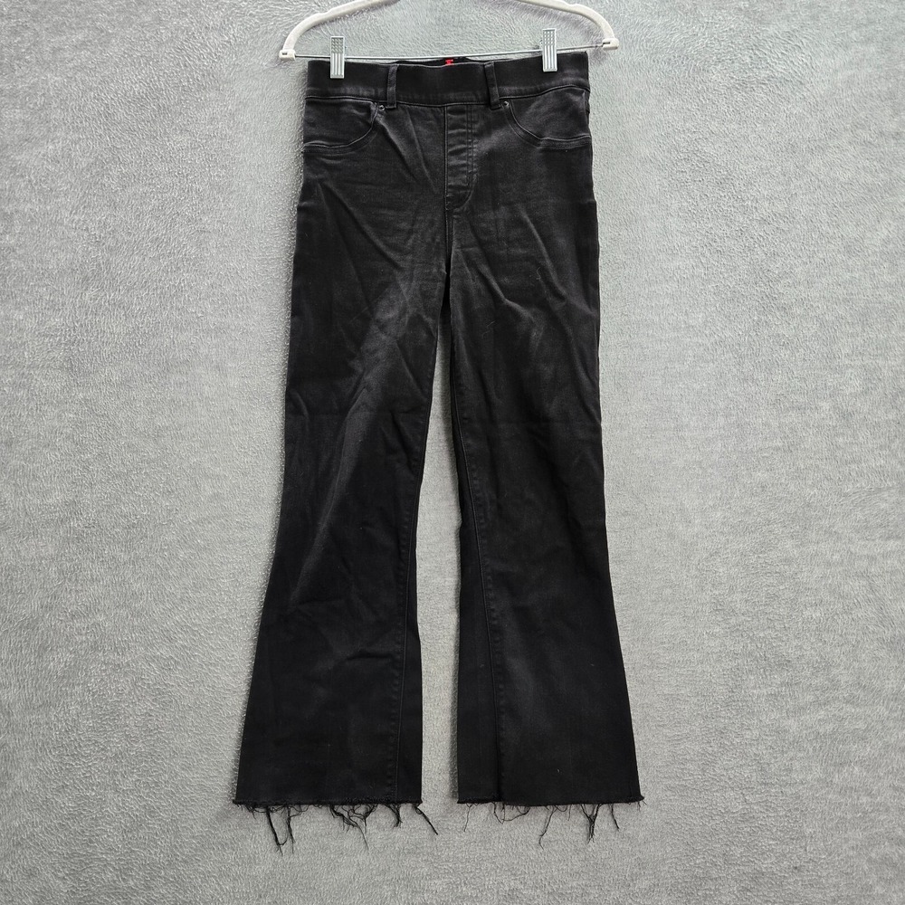 Spanx by‎ Sarah Blakely Women Jeans Small Gray Denim Flared Pull On Cropped